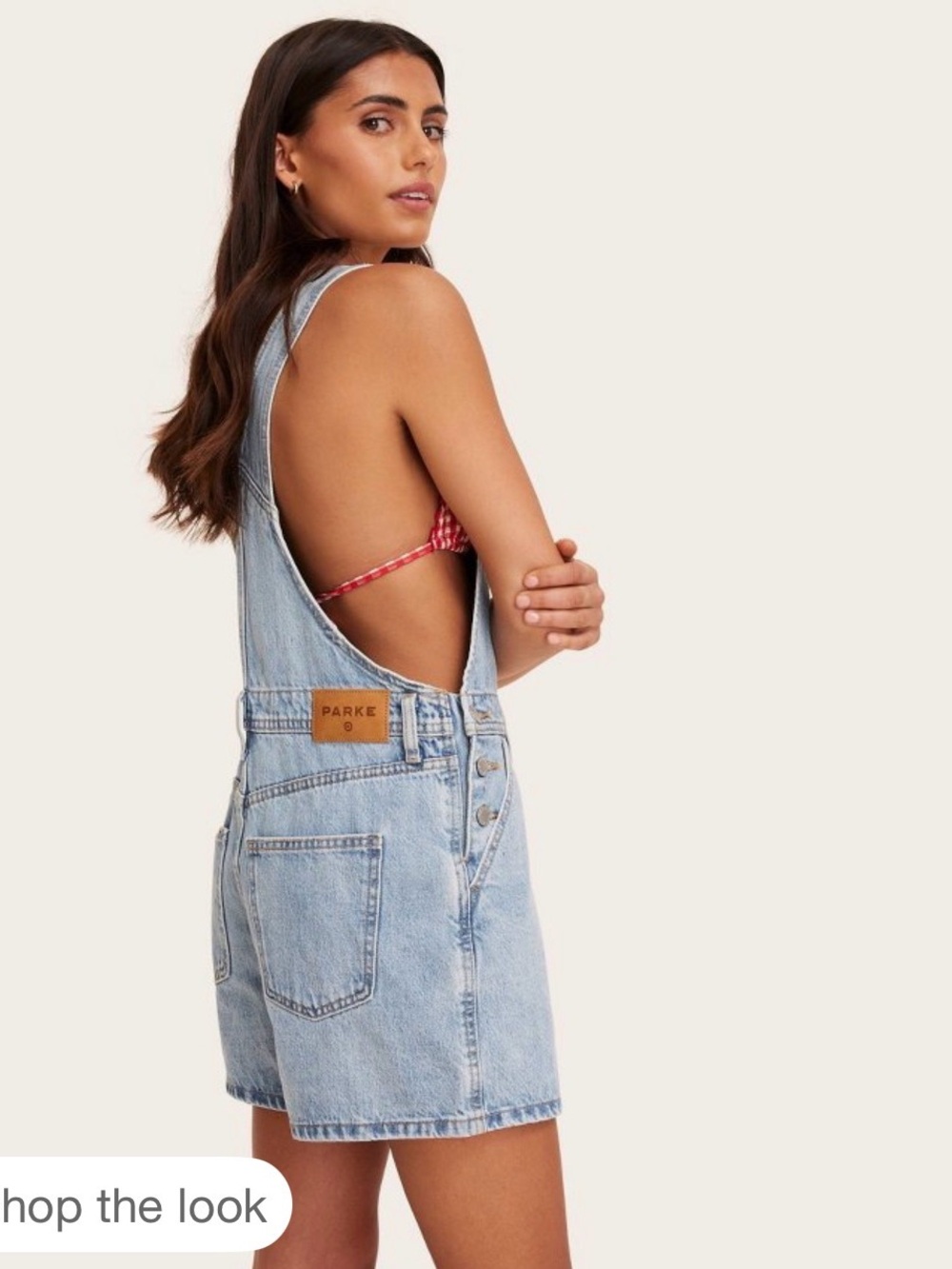 Parke X Target Light Wash Denim Short Overalls
